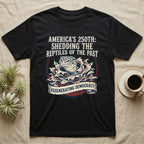 Leopard Gecko Shedding Tee in Black — Vintage badge of a leopard gecko emerging from its shed skin, navy and red emblem reading Shedding The Reptiles Of The Past, on black.