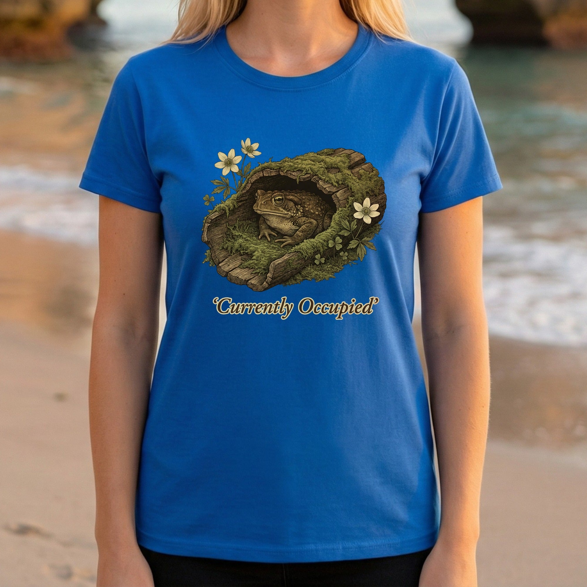 Currently Occupied Frog Design Blue T-Shirt