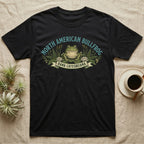 Black t-shirt with North American Bullfrog and scientific name text.