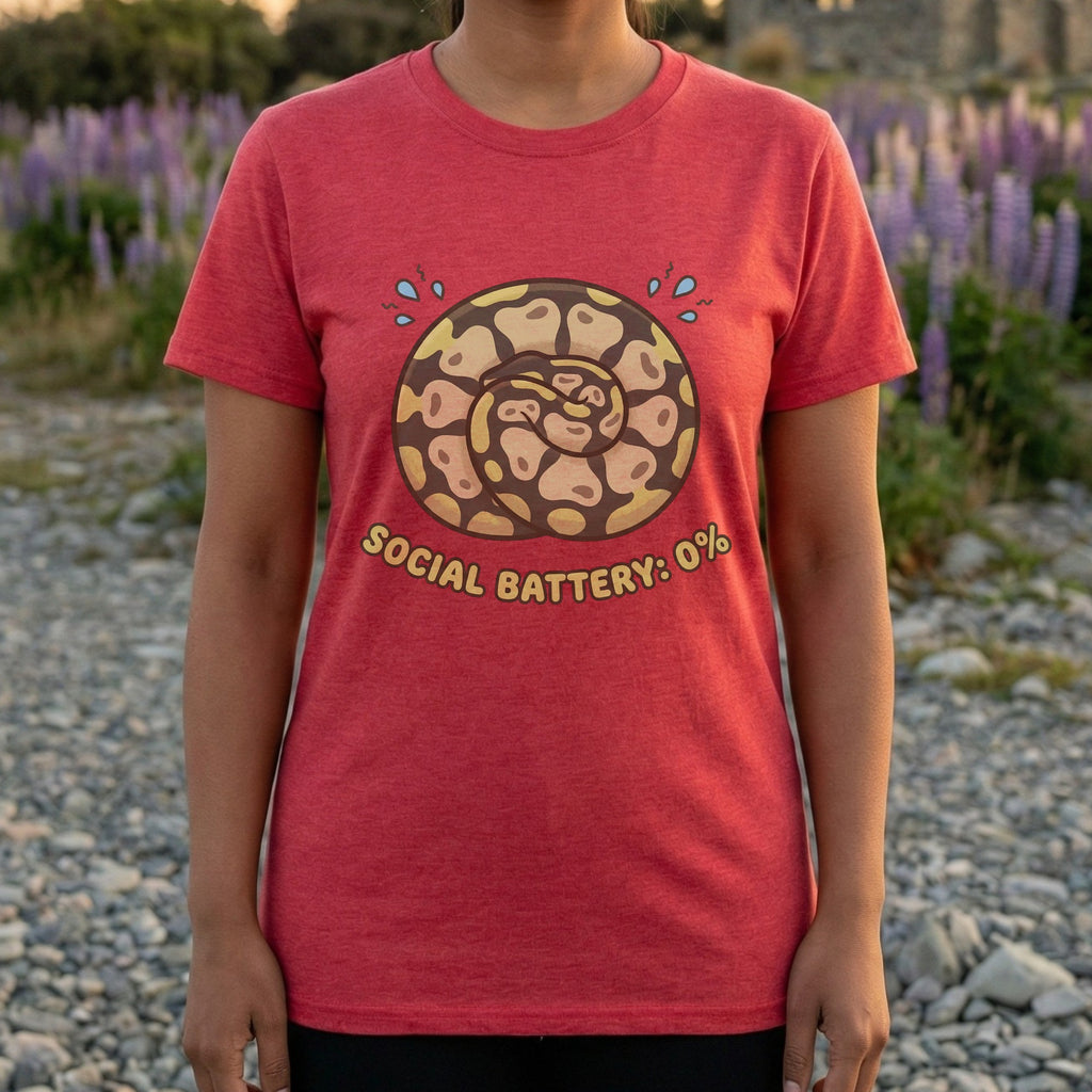 Social Battery 0% Funny Graphic T-Shirt