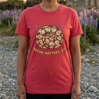 Social Battery 0% Funny Graphic T-Shirt