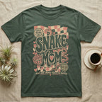 Serpent Mama graphic t-shirt with snakes, hearts, and text.