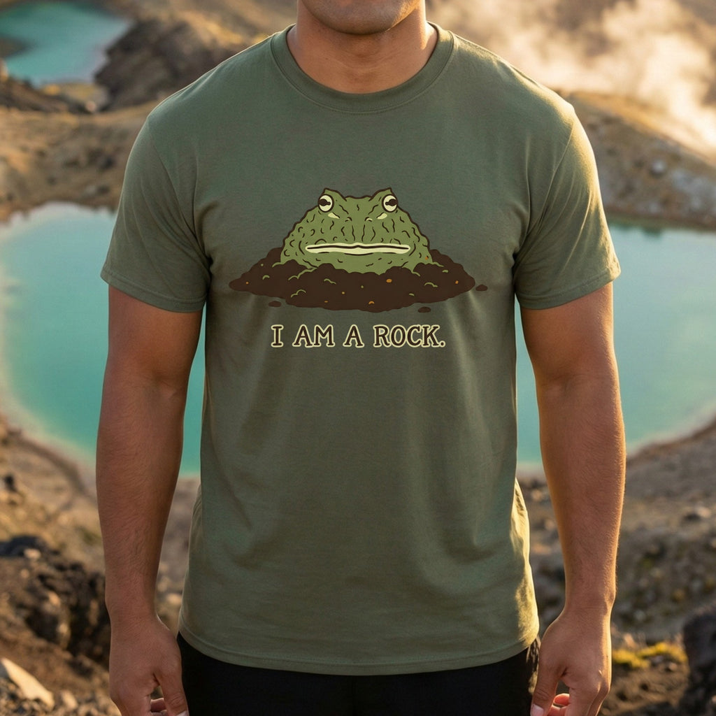 I Am a Rock Frog Graphic Tee with Humorous Print