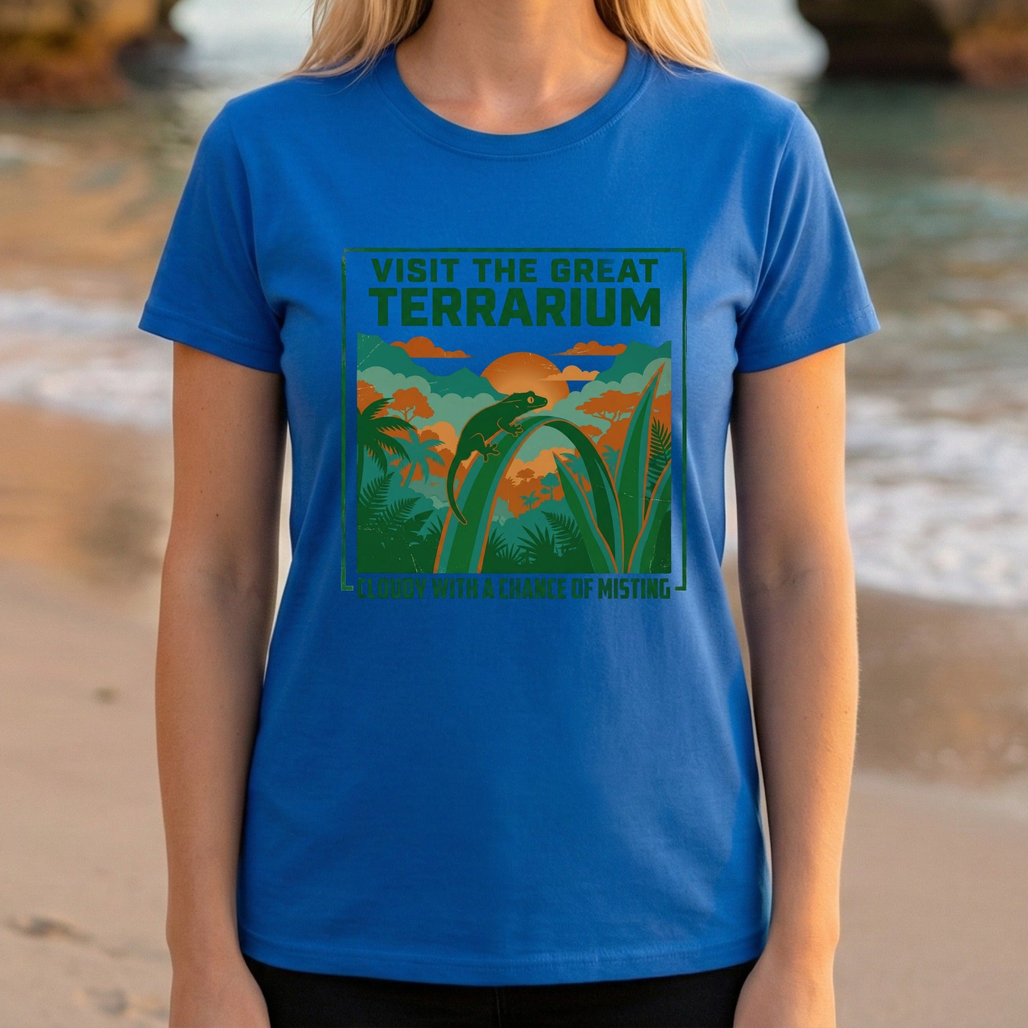 Visit the Great Terrarium T-Shirt with Lizard Design