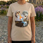 Epic Cats Fighting with Fire and Laser Beams T-shirt