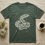 Hognose Bleach Spatter T-Shirt in Military Green — A western hognose snake formed from pale bleach spatter on a near-black ground, head turned to show its upturned snout.