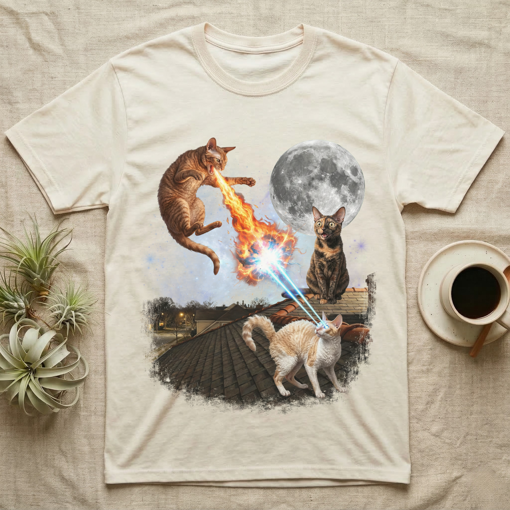 Cornish Rex Cat Battle T-Shirt