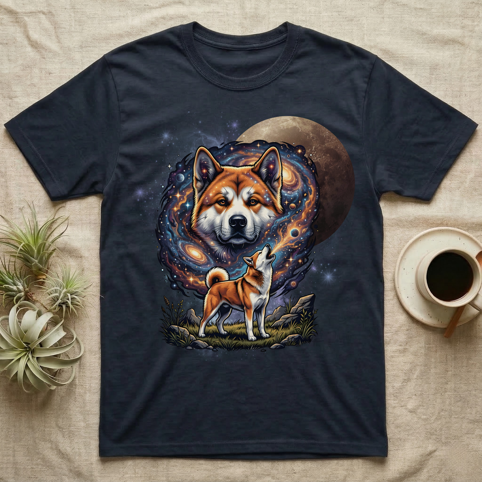Akita Cosmic Blood Moon T-Shirt