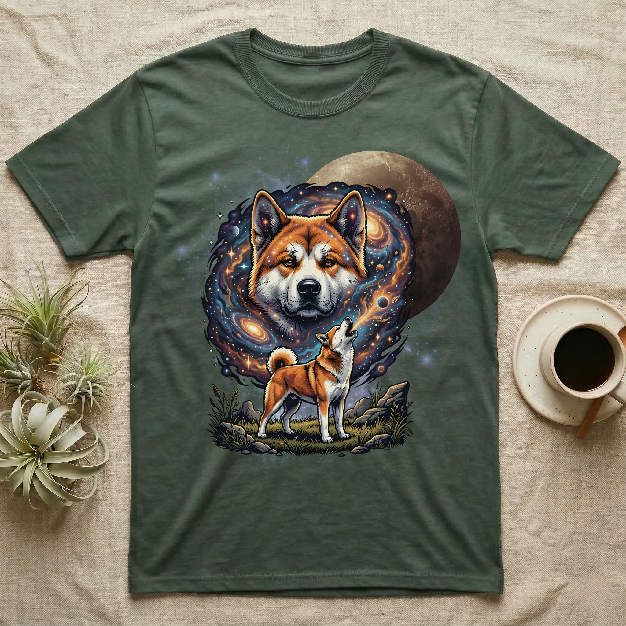 Akita Cosmic Blood Moon T-Shirt