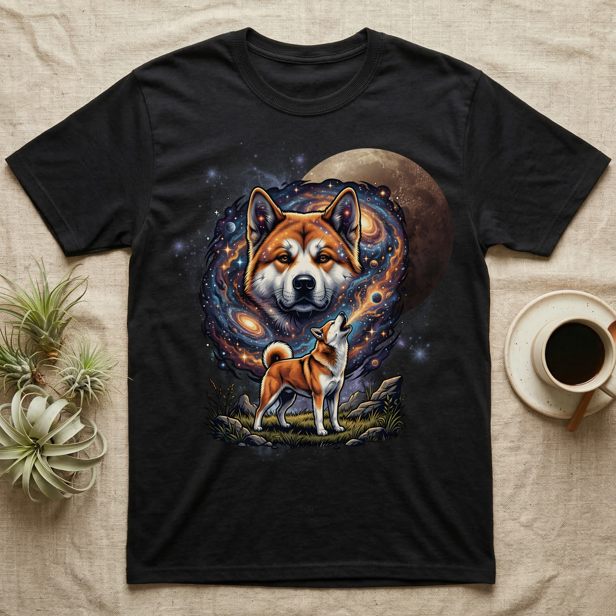 Akita Cosmic Blood Moon T-Shirt