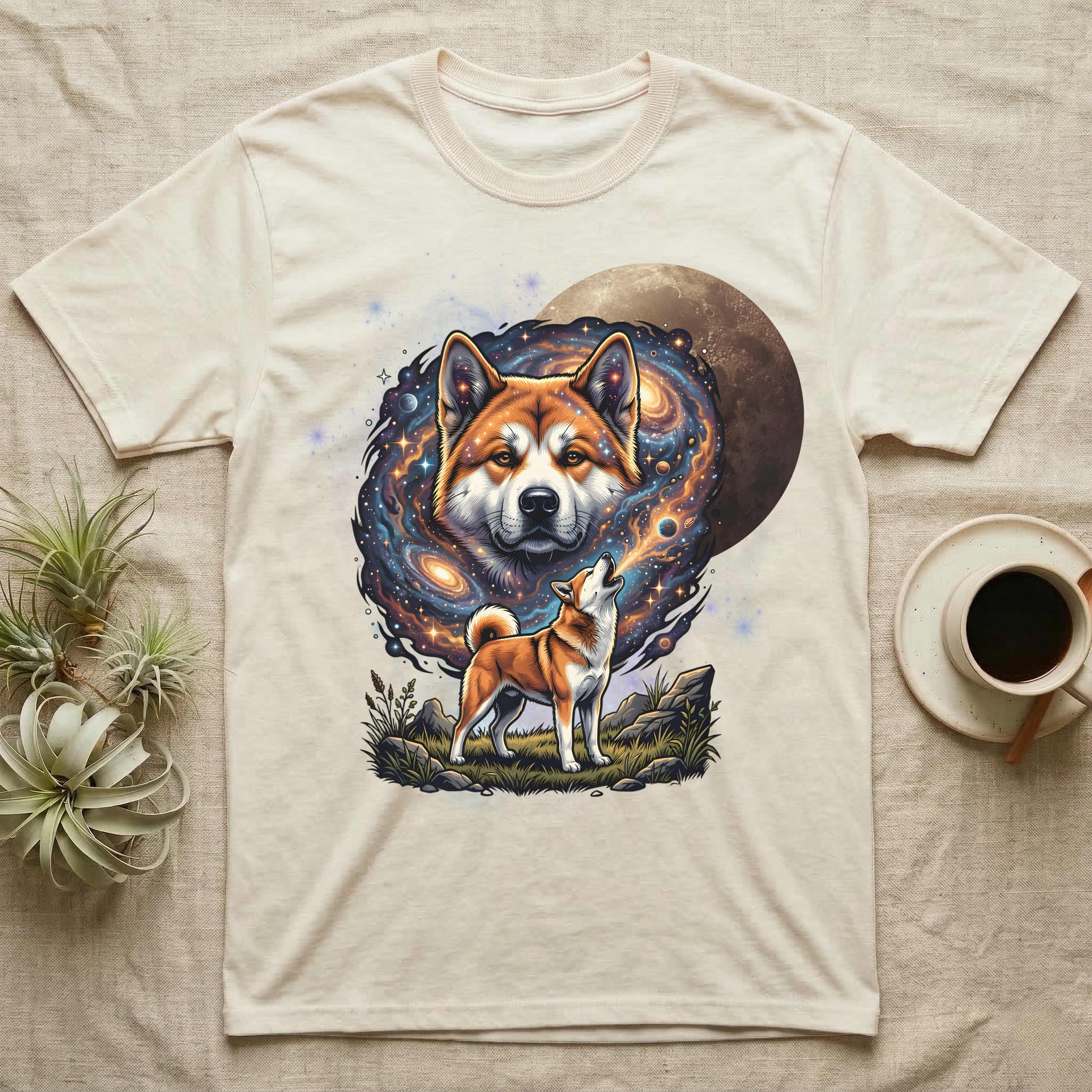 Akita Cosmic Blood Moon T-Shirt
