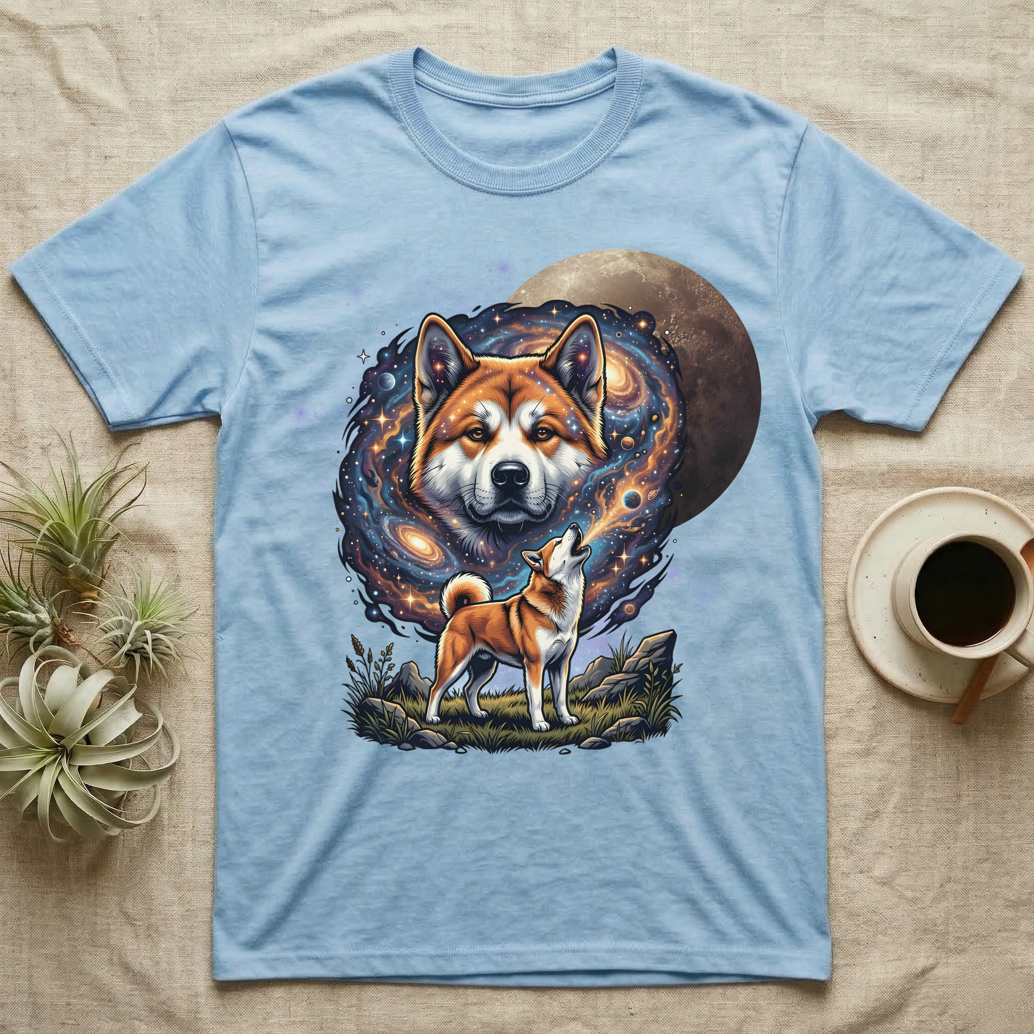 Akita Cosmic Blood Moon T-Shirt