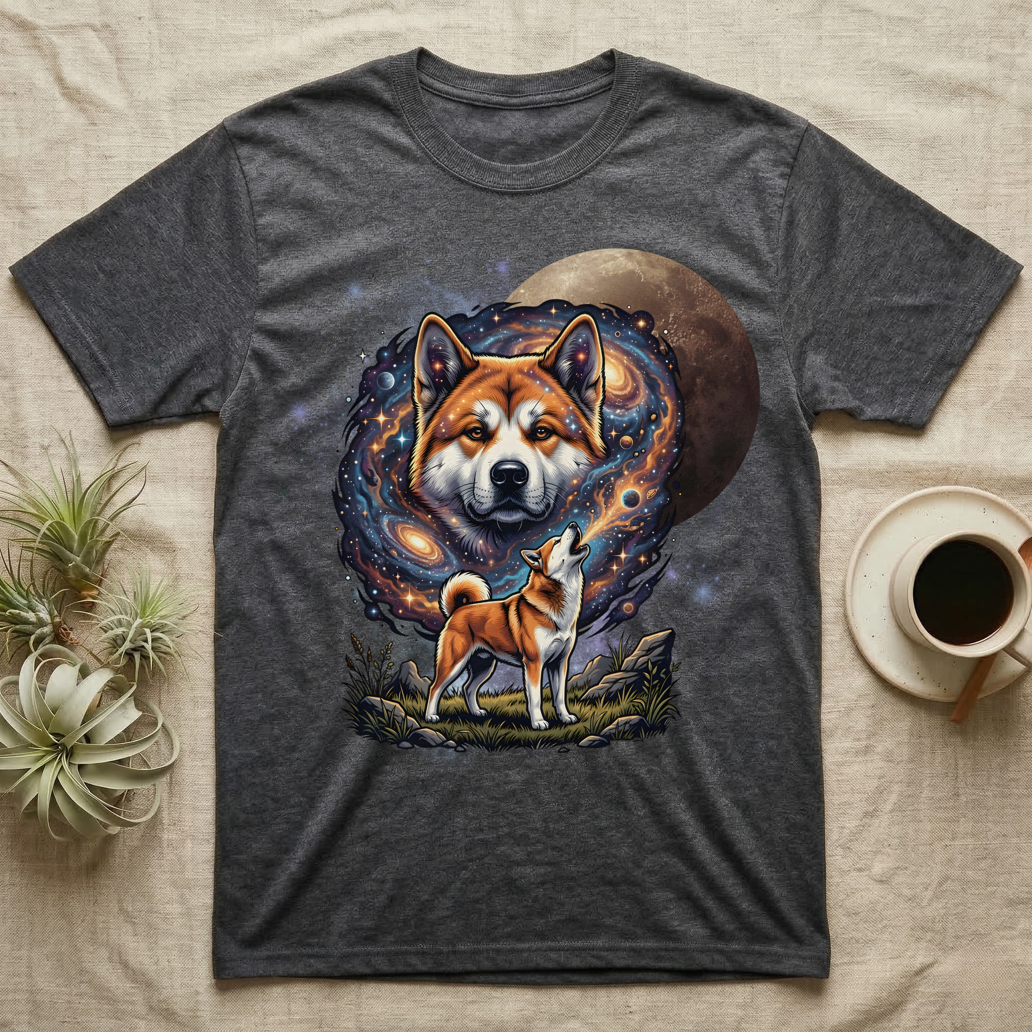 Akita Cosmic Blood Moon T-Shirt
