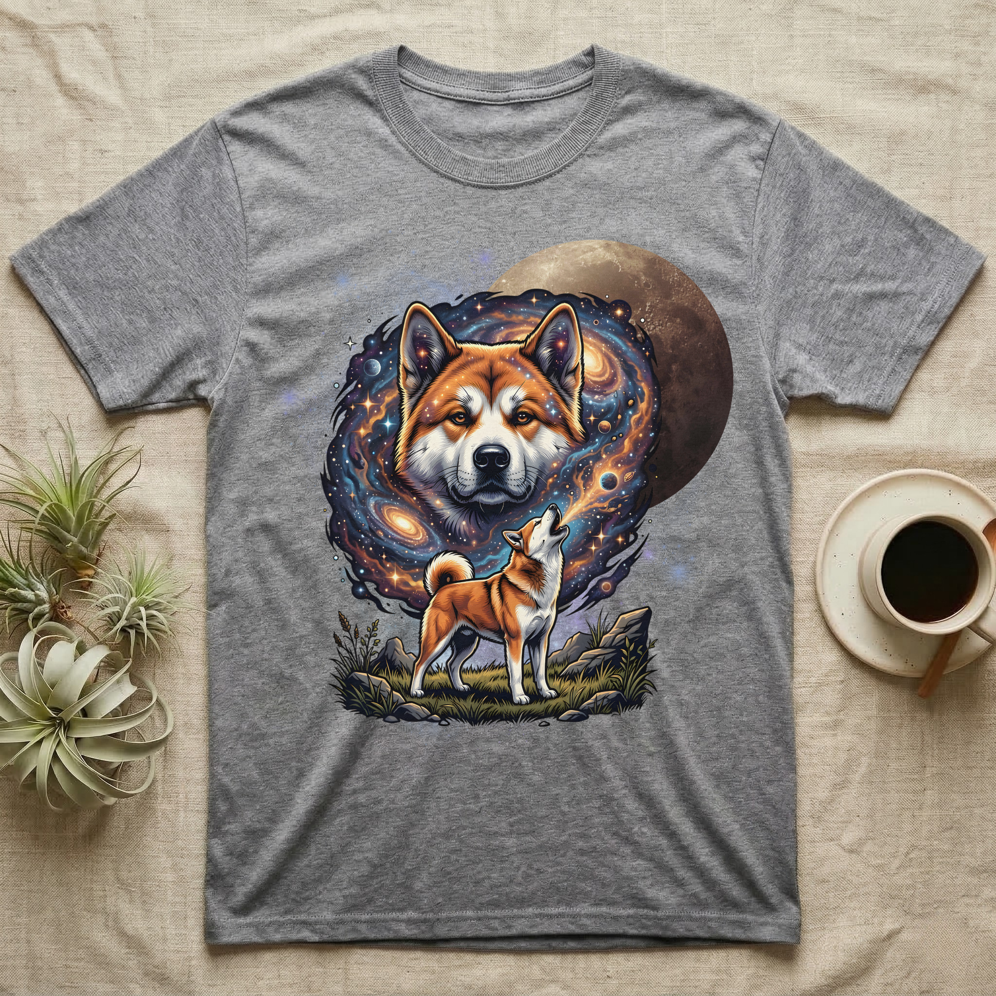 Akita Cosmic Blood Moon T-Shirt