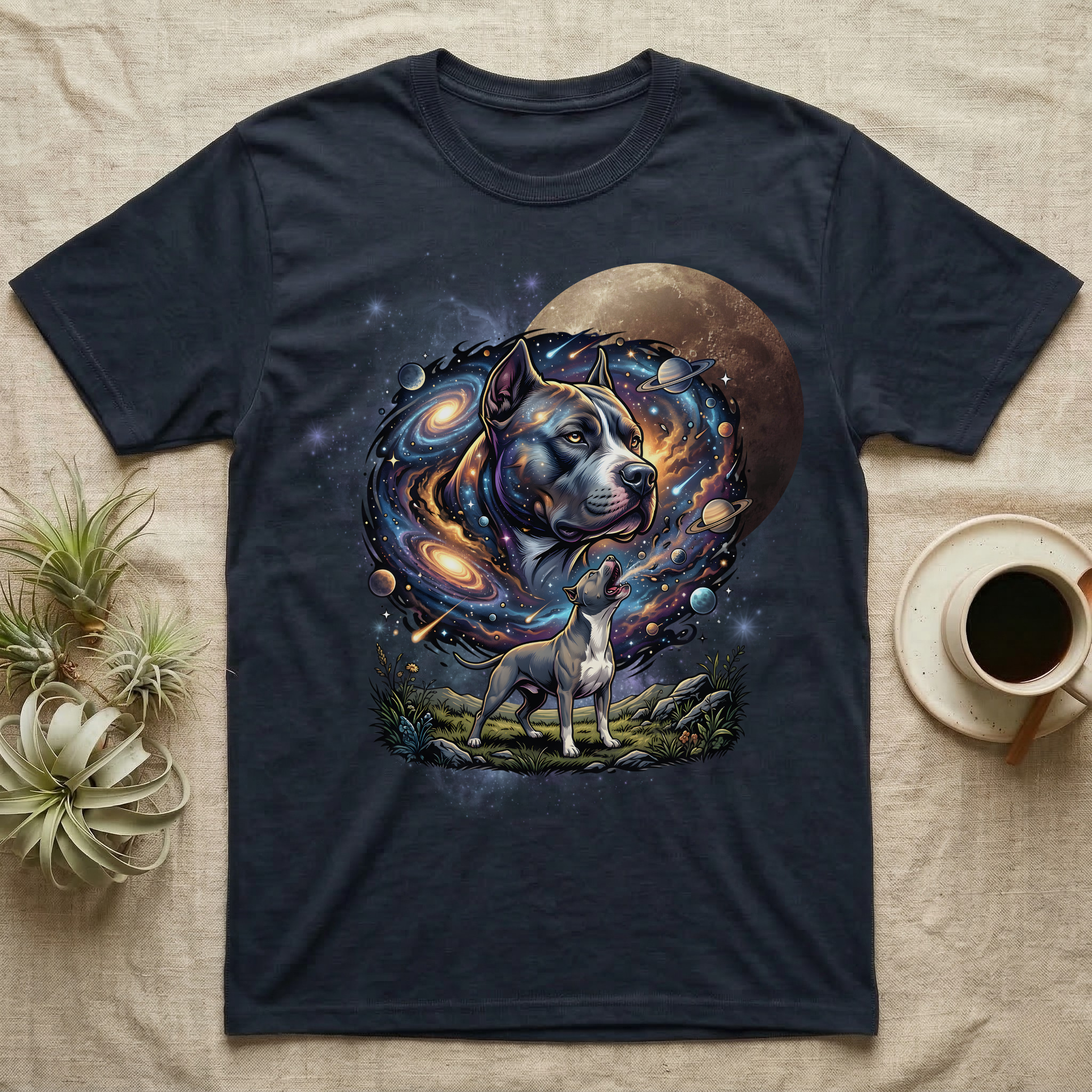 American Pit Bull Terrier Cosmic Blood Moon T-Shirt