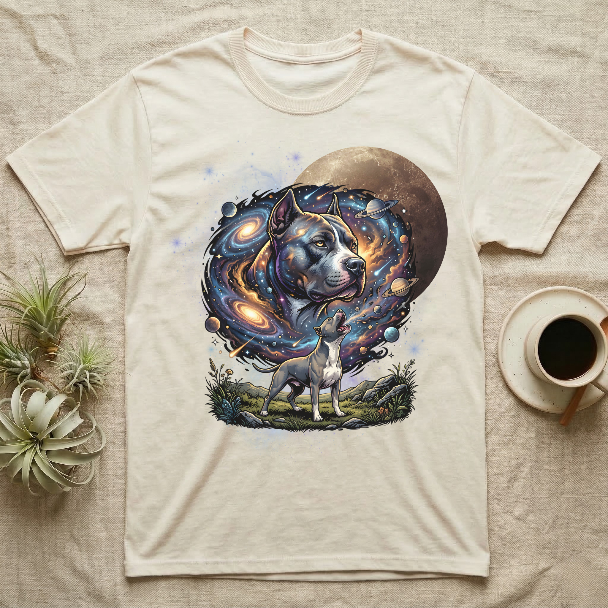 American Pit Bull Terrier Cosmic Blood Moon T-Shirt