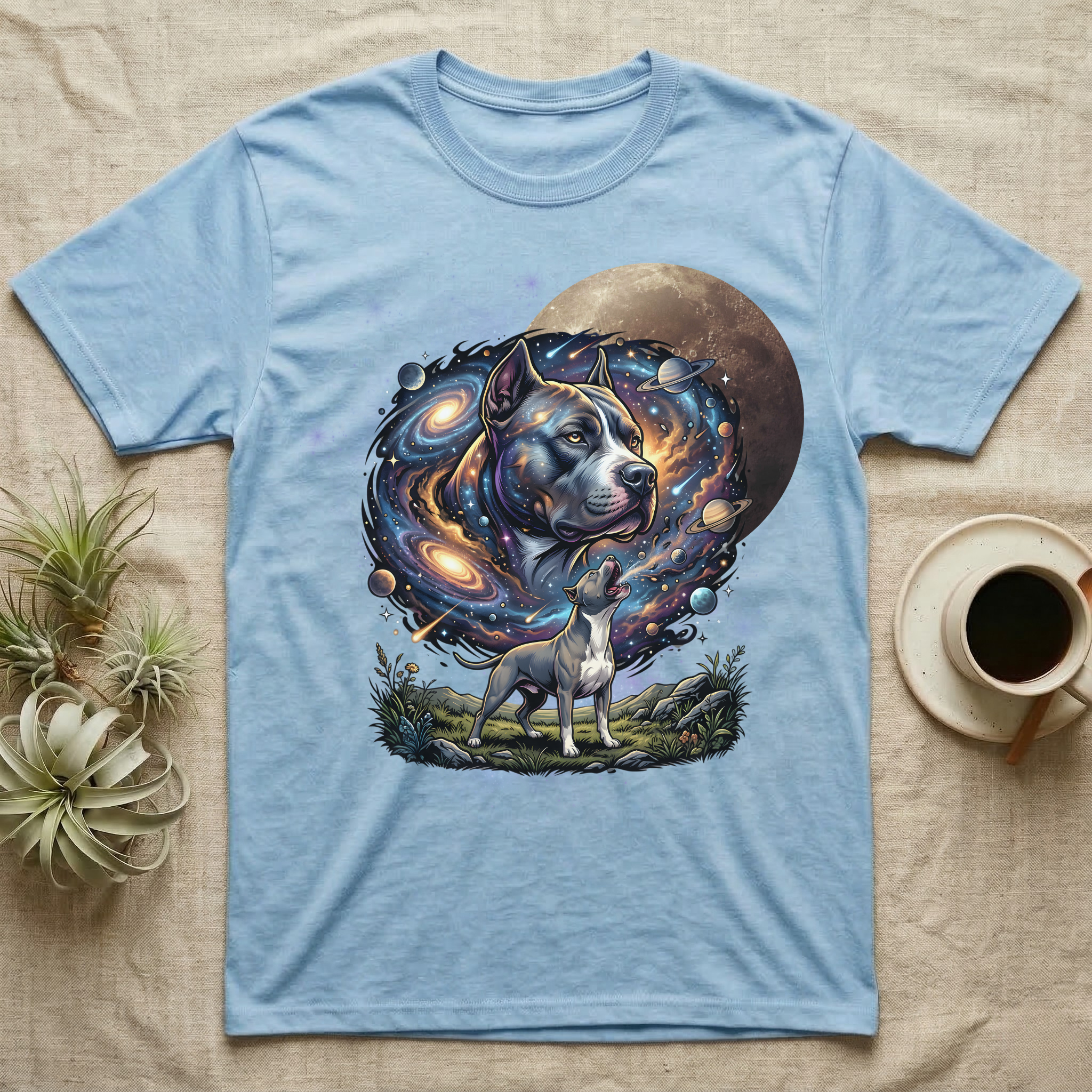 American Pit Bull Terrier Cosmic Blood Moon T-Shirt