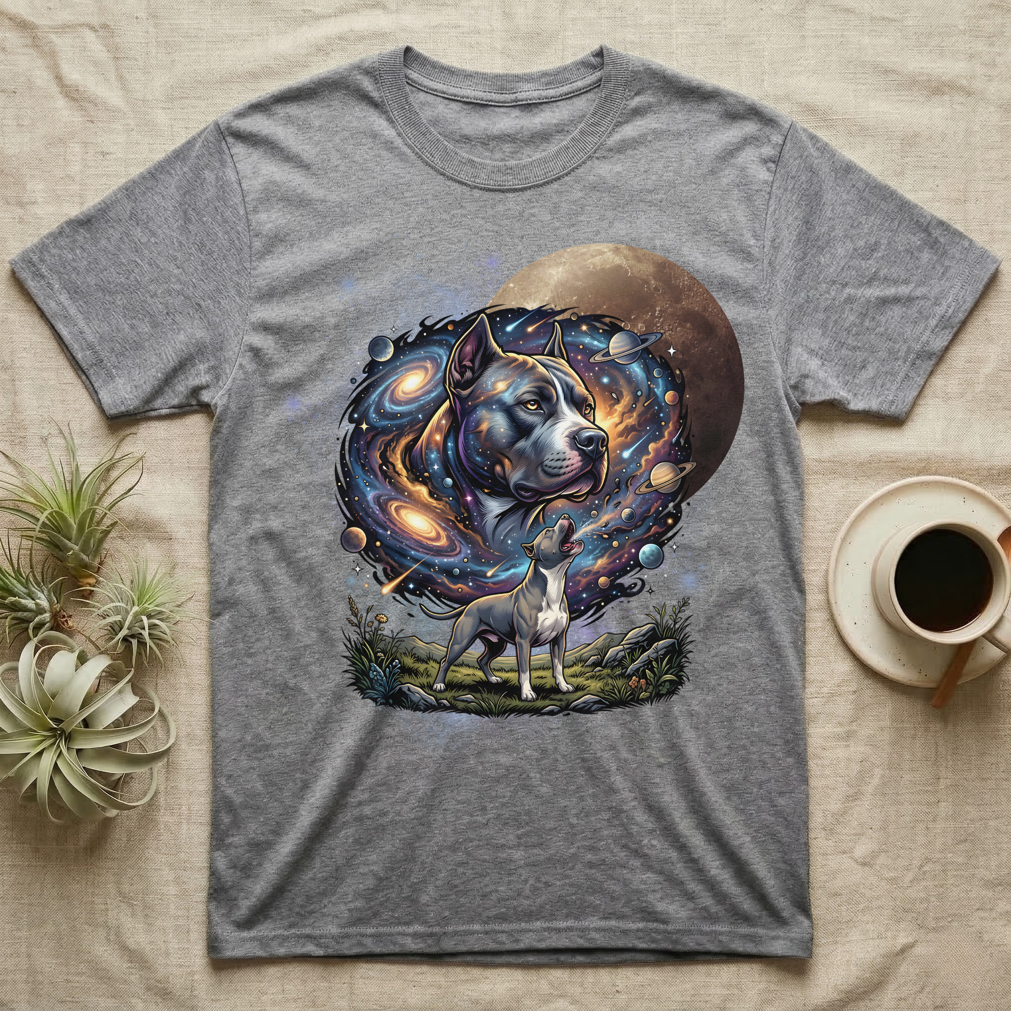 American Pit Bull Terrier Cosmic Blood Moon T-Shirt
