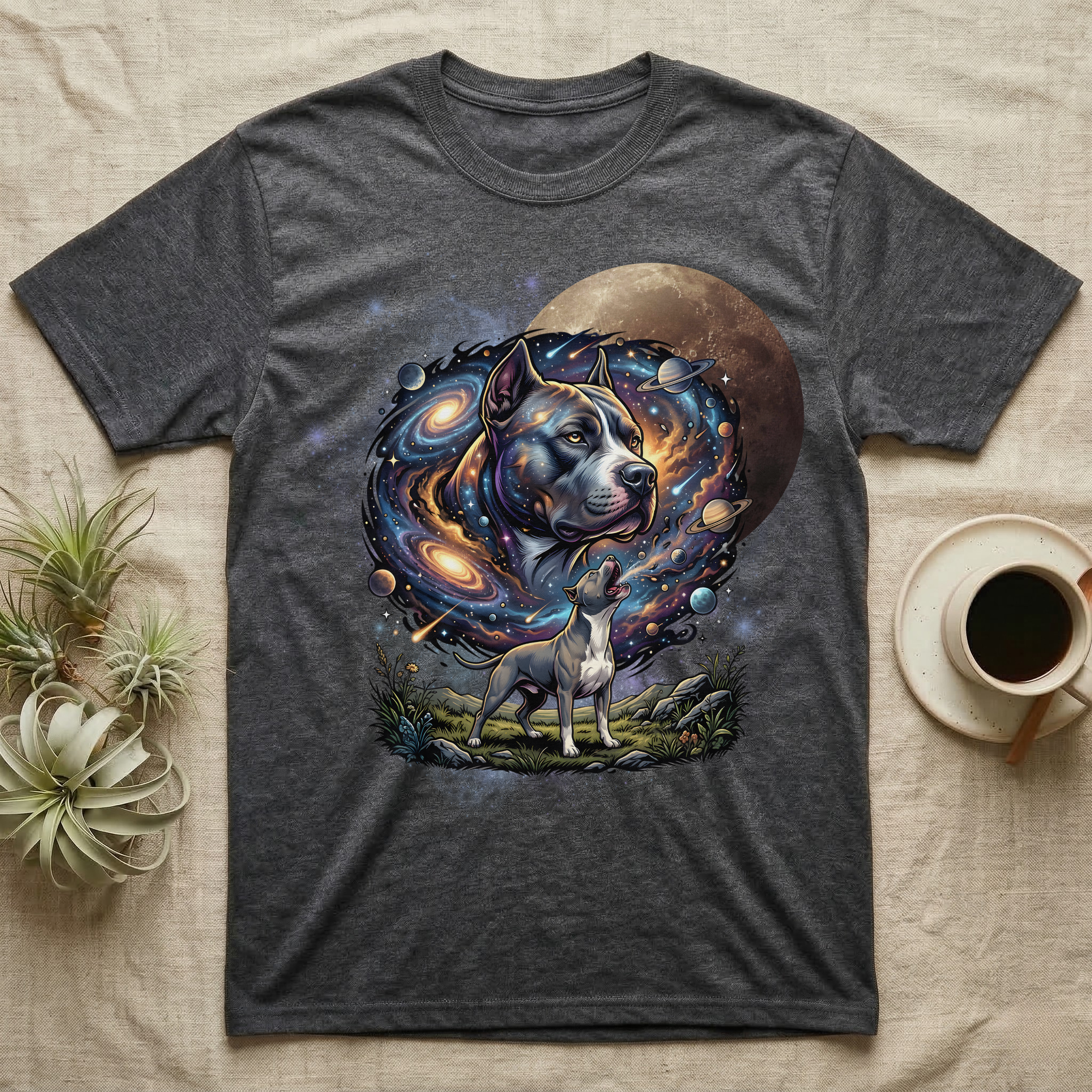 American Pit Bull Terrier Cosmic Blood Moon T-Shirt