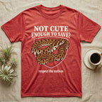 Hognose Snake Conservation T-Shirt in Heather Red — Vintage-poster illustration of a western hognose snake portrait in a sepia crest with conservation banner text.