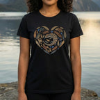 Heart Shaped Nature Themed Graphic T-Shirt