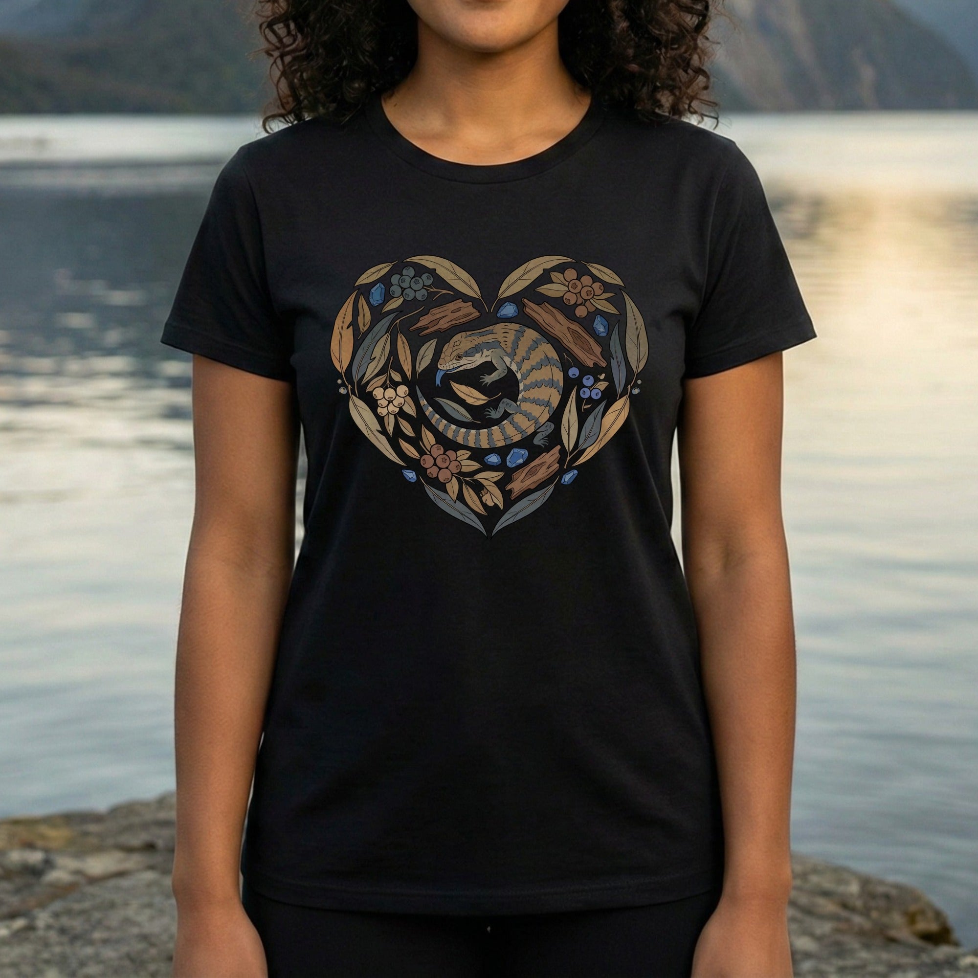 Heart Shaped Nature Themed Graphic T-Shirt