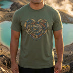 Heart Shape Exotic Wildlife Graphic Design T-shirt