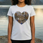 Cute Chinchilla Heart Design on Women's T-Shirt
