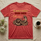 Red t-shirt with a Western Hognose snake graphic and text.