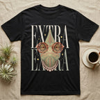 Chameleon wearing glasses and pearls, text "EXTRA EXTRA".
