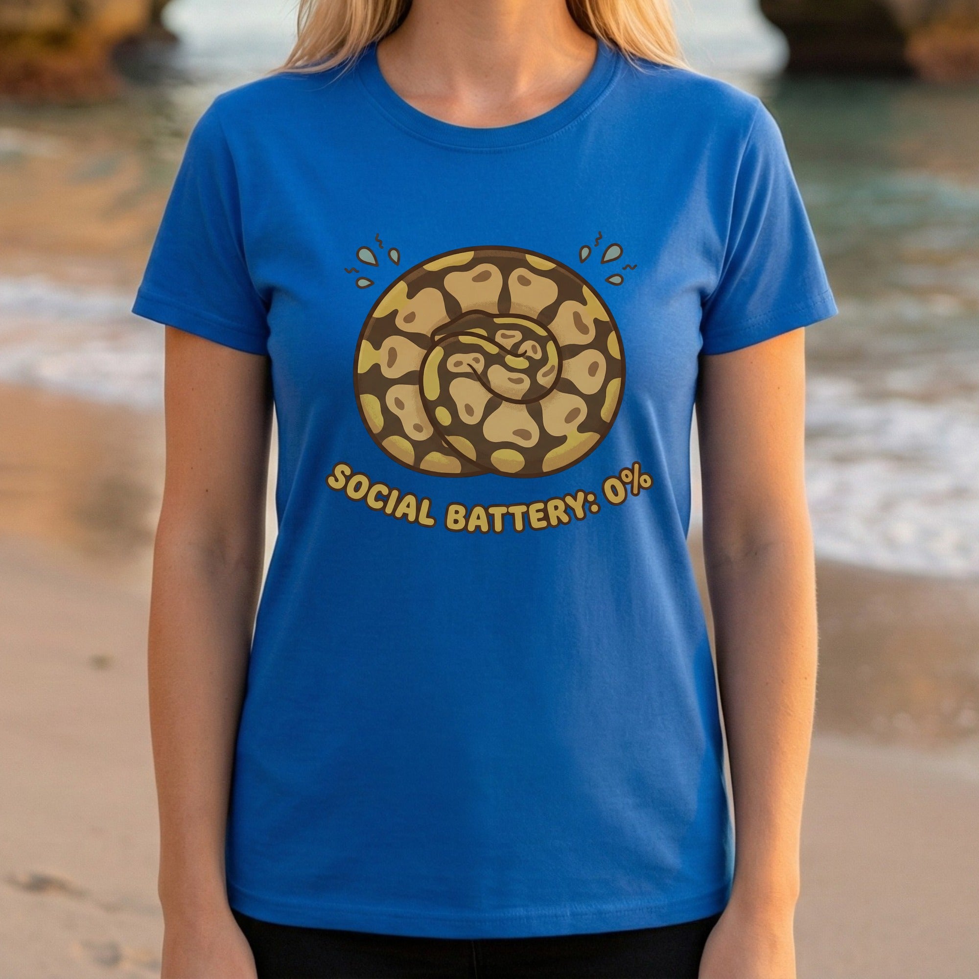 Social Battery 0% Casual Graphic T-Shirt for Introverts