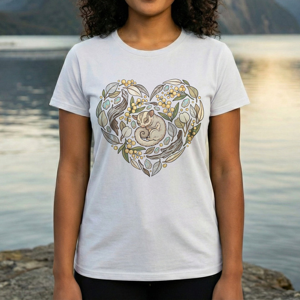 Heart and Foliage Design Featuring Sleeping Fox Shirt