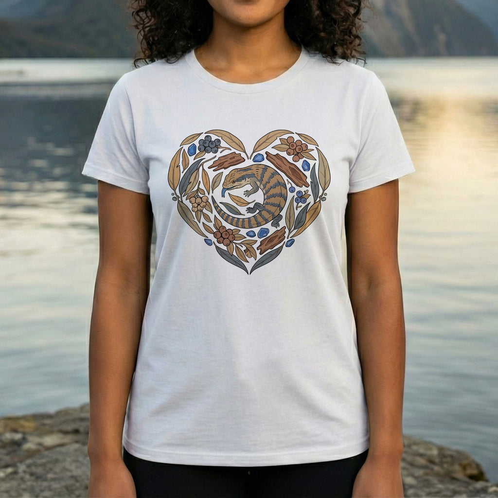 Heart Shaped Design Featuring Tiger Graphic T-Shirt