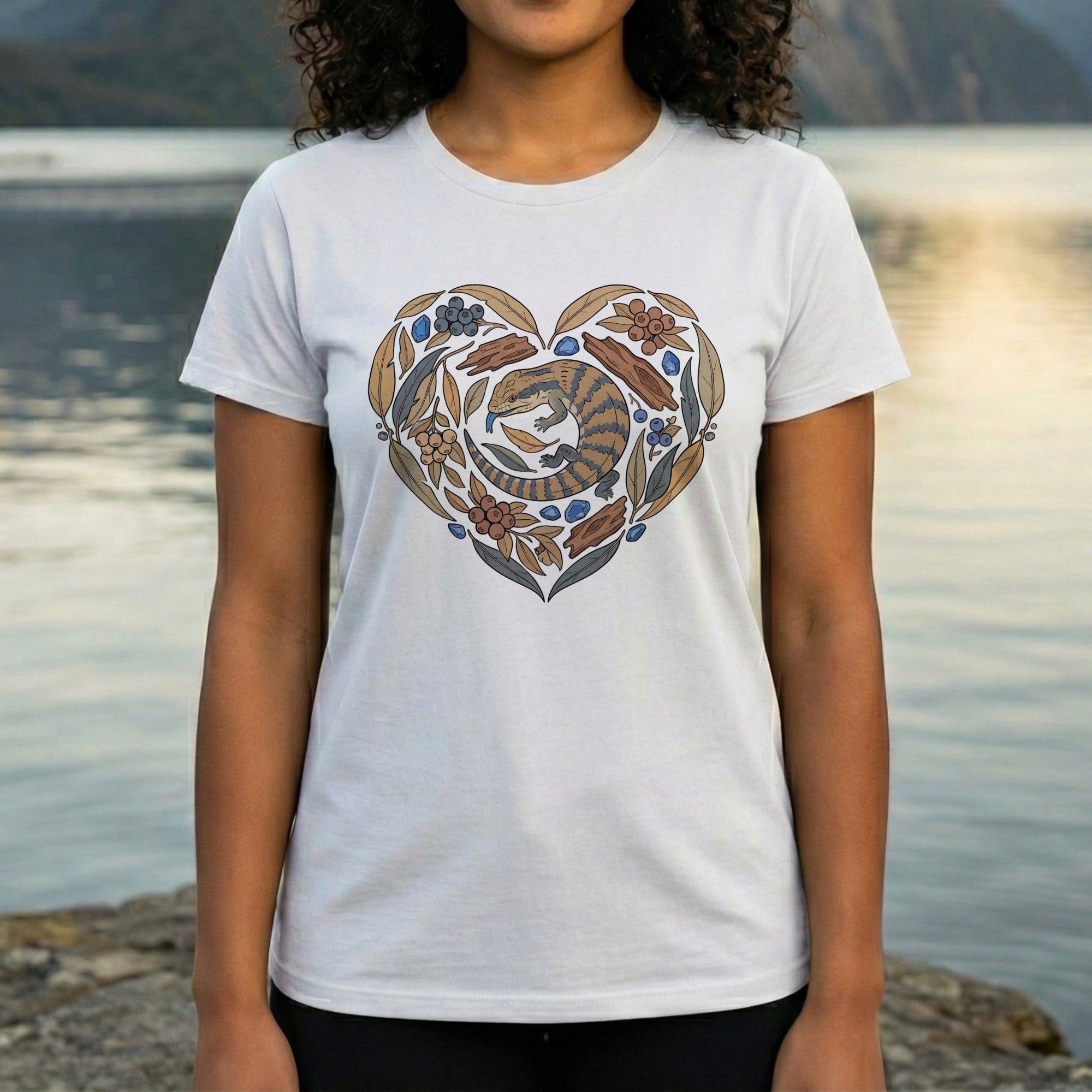 Heart Shaped Design Featuring Tiger Graphic T-Shirt