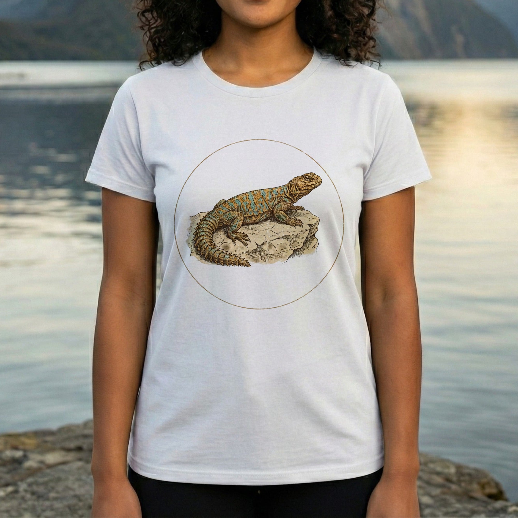 Lizard on Rock Graphic Tee for Nature Lovers