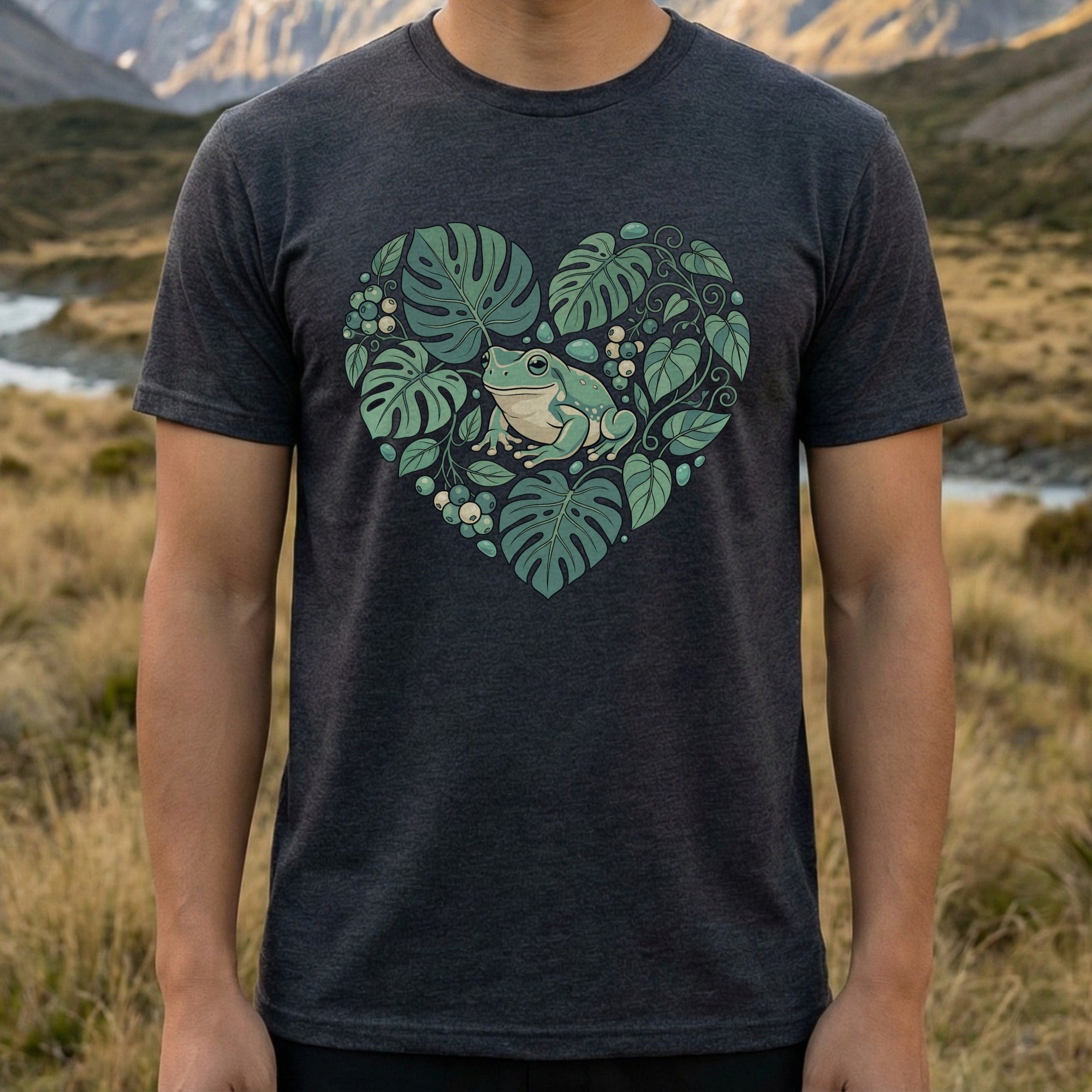 Frog Heart Nature Print Graphic Unisex T-Shirt Product