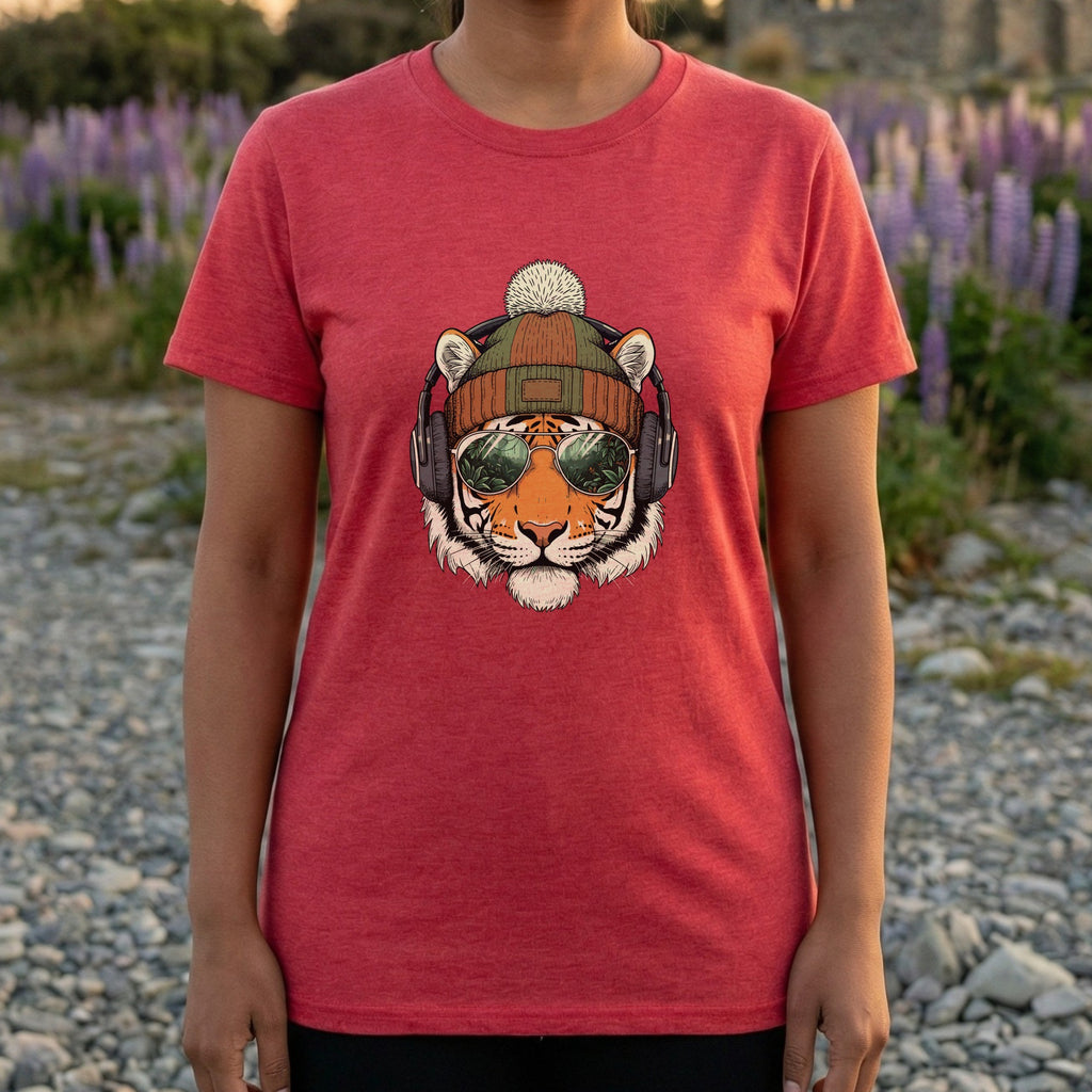 Cool Tiger with Headphones Graphic T-Shirt Product