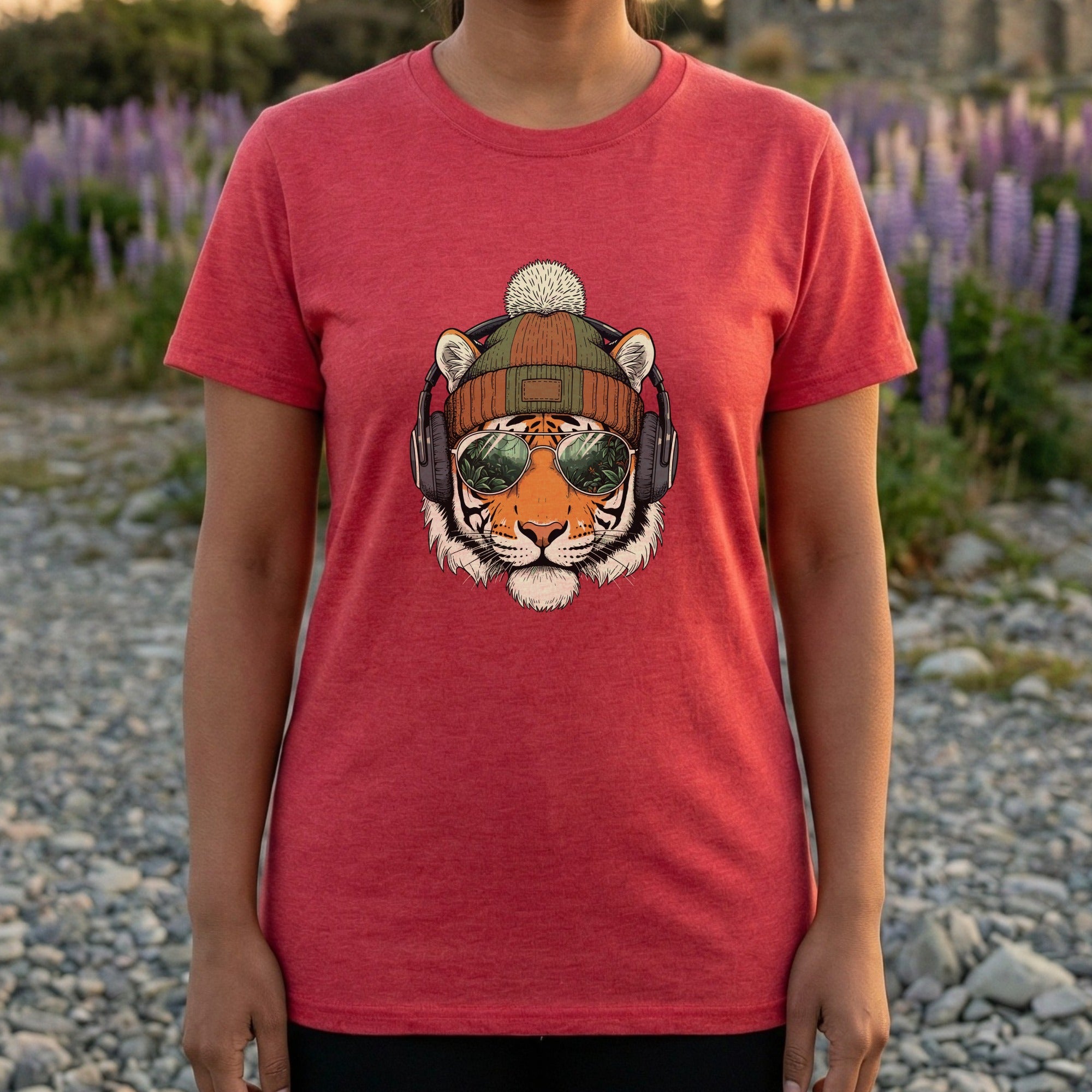 Cool Tiger with Headphones Graphic T-Shirt Product