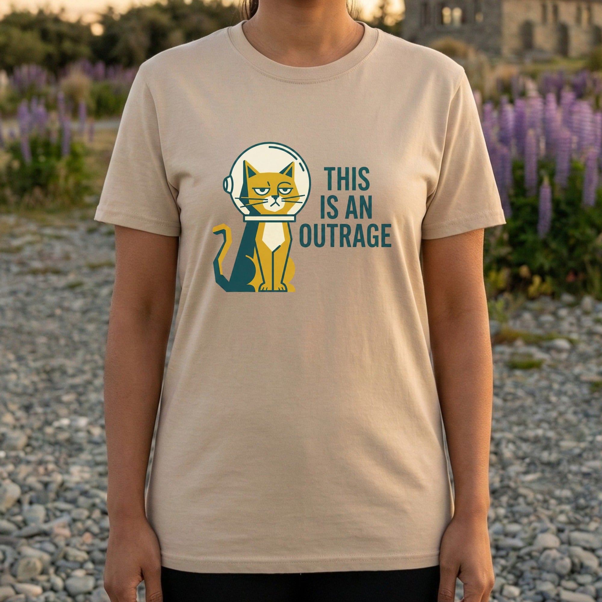 This Is An Outrage Cat Graphic T-Shirt
