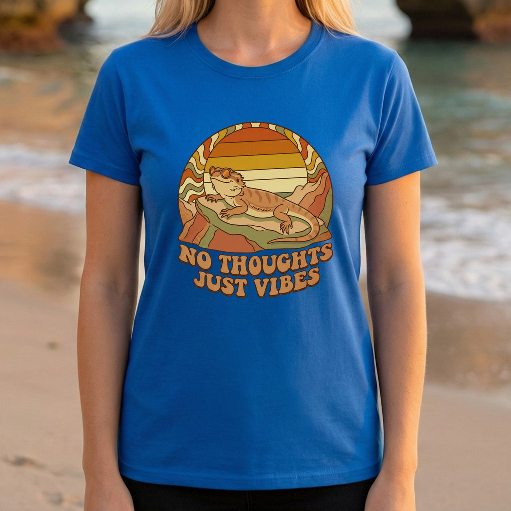 No Thoughts Just Vibes Relaxing Lizard Graphic Tee
