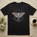 Black t-shirt with a moth graphic and "Protect Your Peace" text.