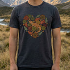 Lizard And Succulent Heart Design Graphic Tshirt