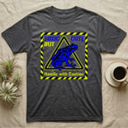 Dark grey t-shirt with blue poison dart frog graphic and "TOXIC BUT CUTE" text.
