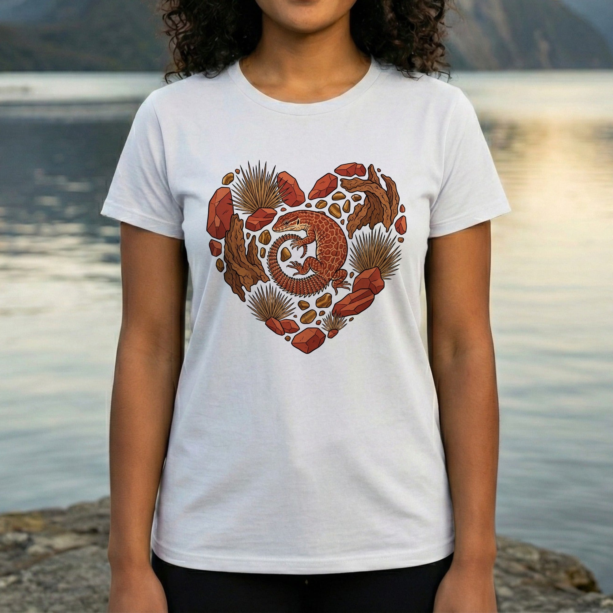 Heart-shaped Pangolin Art Design T-Shirt Product