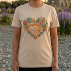 Heart Shaped Botanical Lizard Design T-Shirt