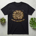 Social Battery 0 Snake Design Graphic T-shirt