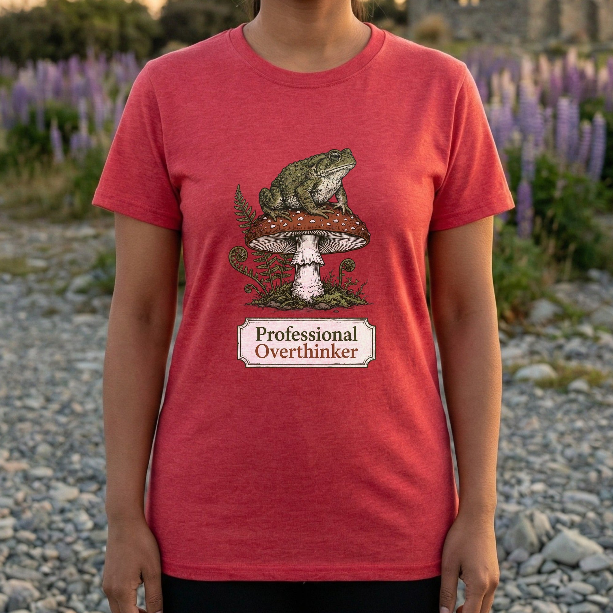 Professional Overthinker Frog on Mushroom T-Shirt