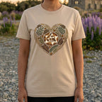 Unique Earthy Heart Leopard and Leaves Design Shirt