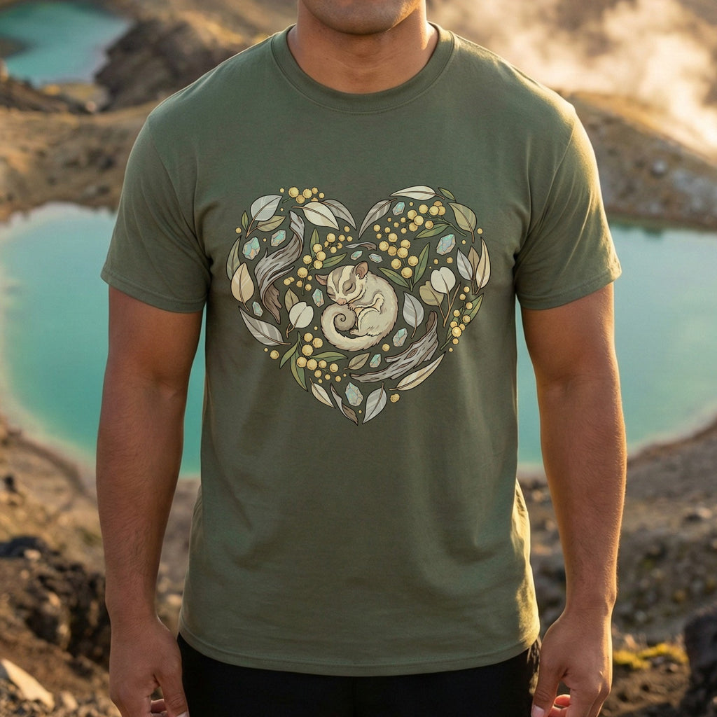Heart-Shaped Forest Creature Design T-shirt
