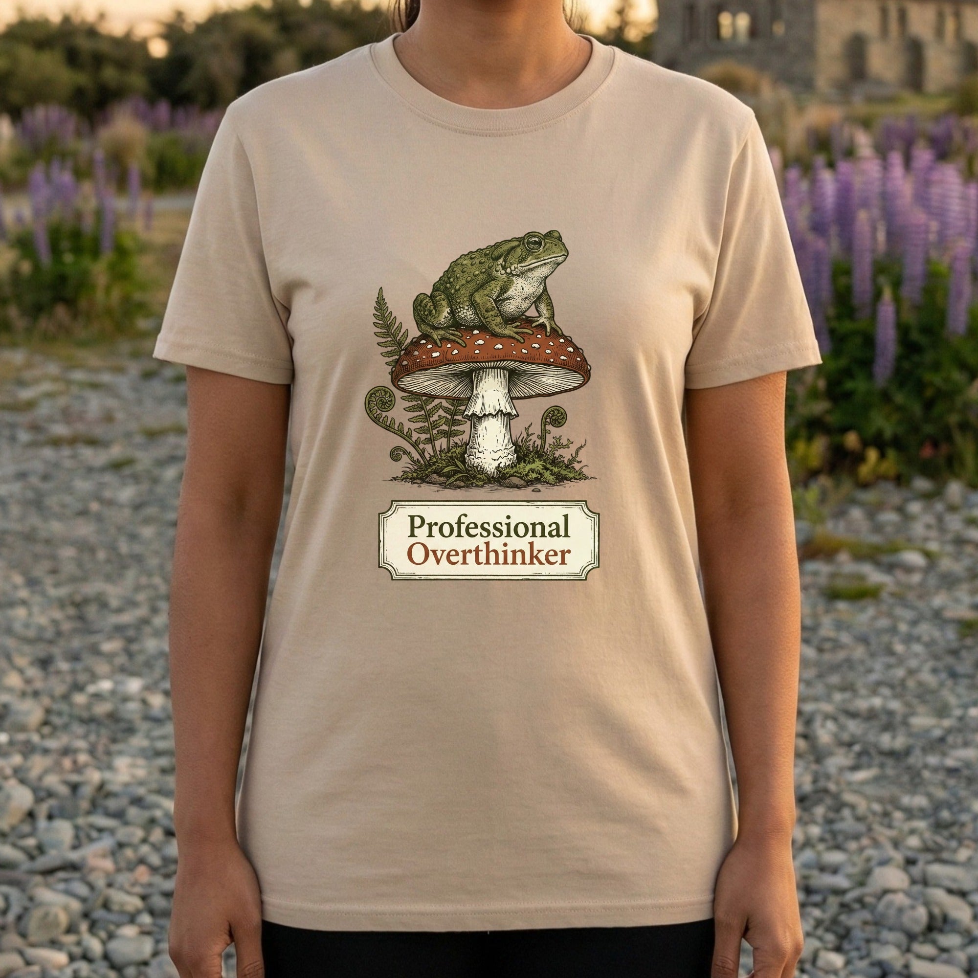 Professional Overthinker Frog Mushroom Graphic Shirt